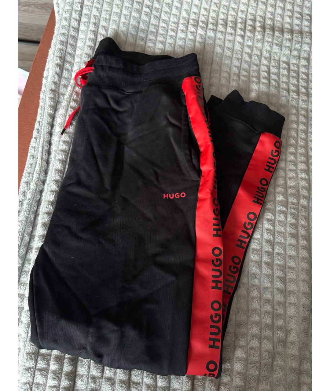 HUGO BOSS Черные хлопковые повседневные брюки, фото 3