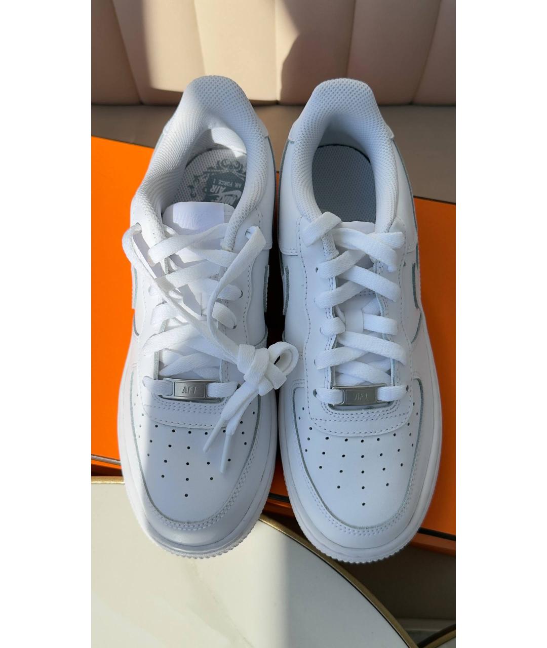 NIKE Белые кожаные кроссовки, фото 4
