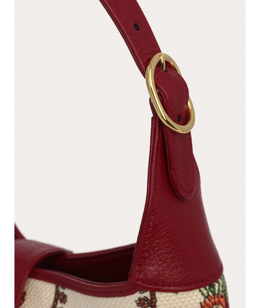 GUCCI Бордовая кожаная сумка с короткими ручками, фото 6