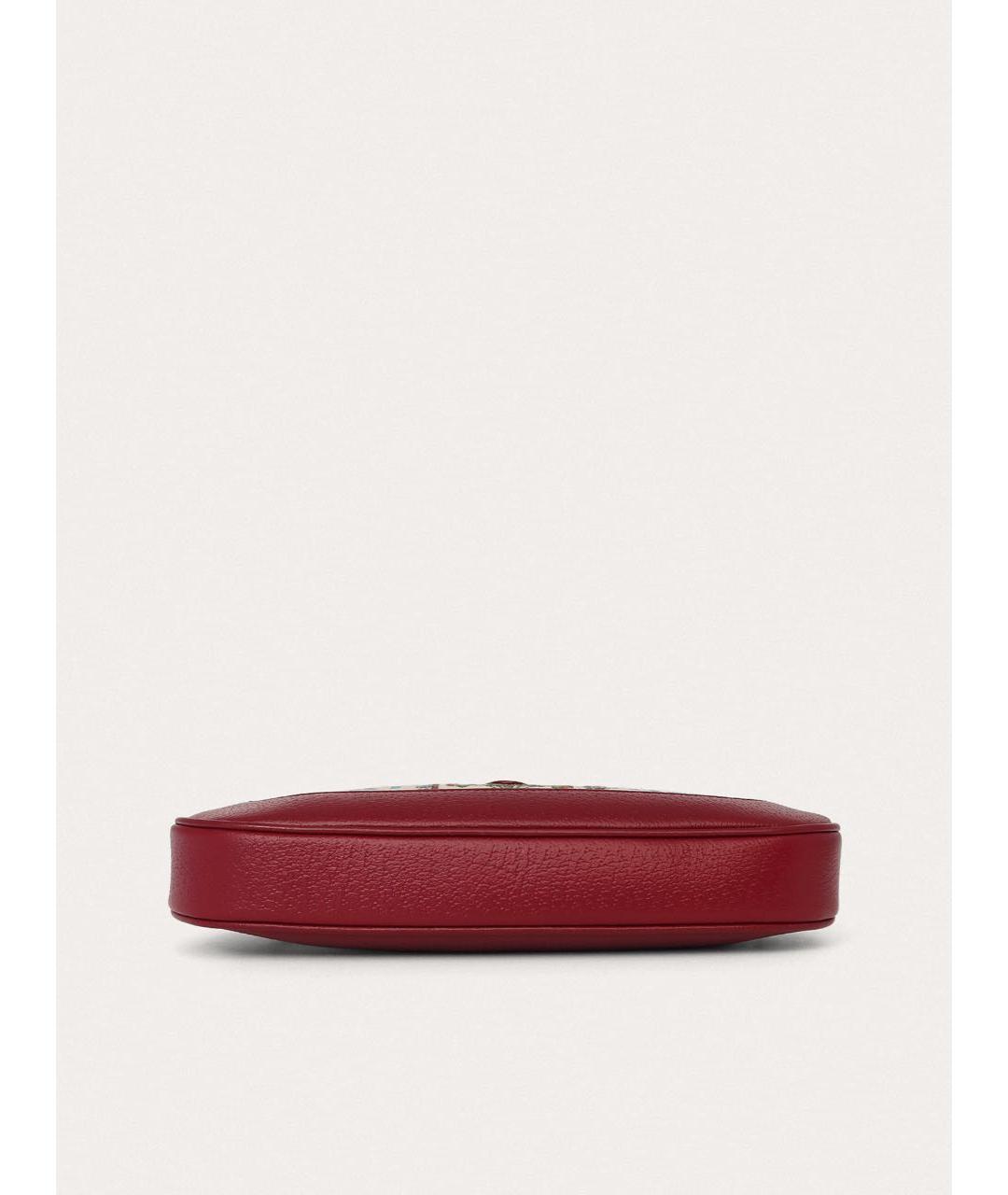 GUCCI Бордовая кожаная сумка с короткими ручками, фото 4