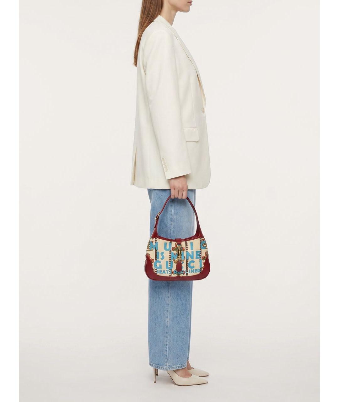GUCCI Бордовая кожаная сумка с короткими ручками, фото 8