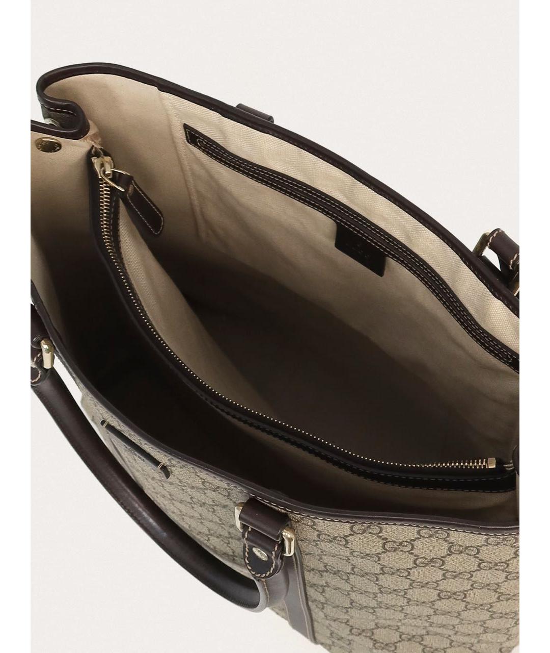 GUCCI Бежевая тканевая сумка тоут, фото 4