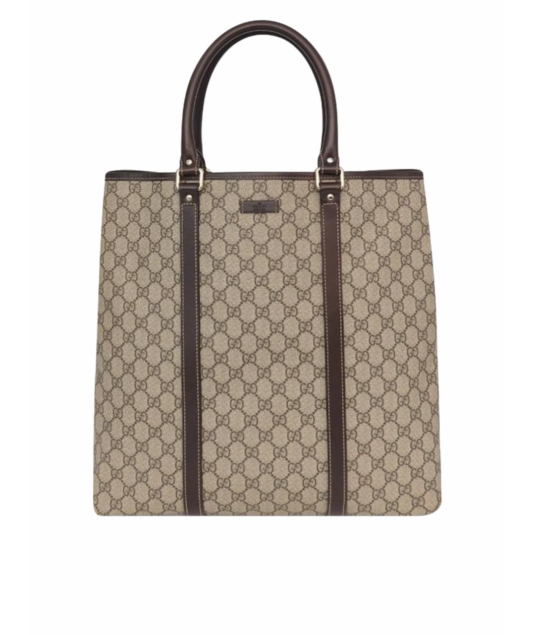 GUCCI Бежевая тканевая сумка тоут, фото 1