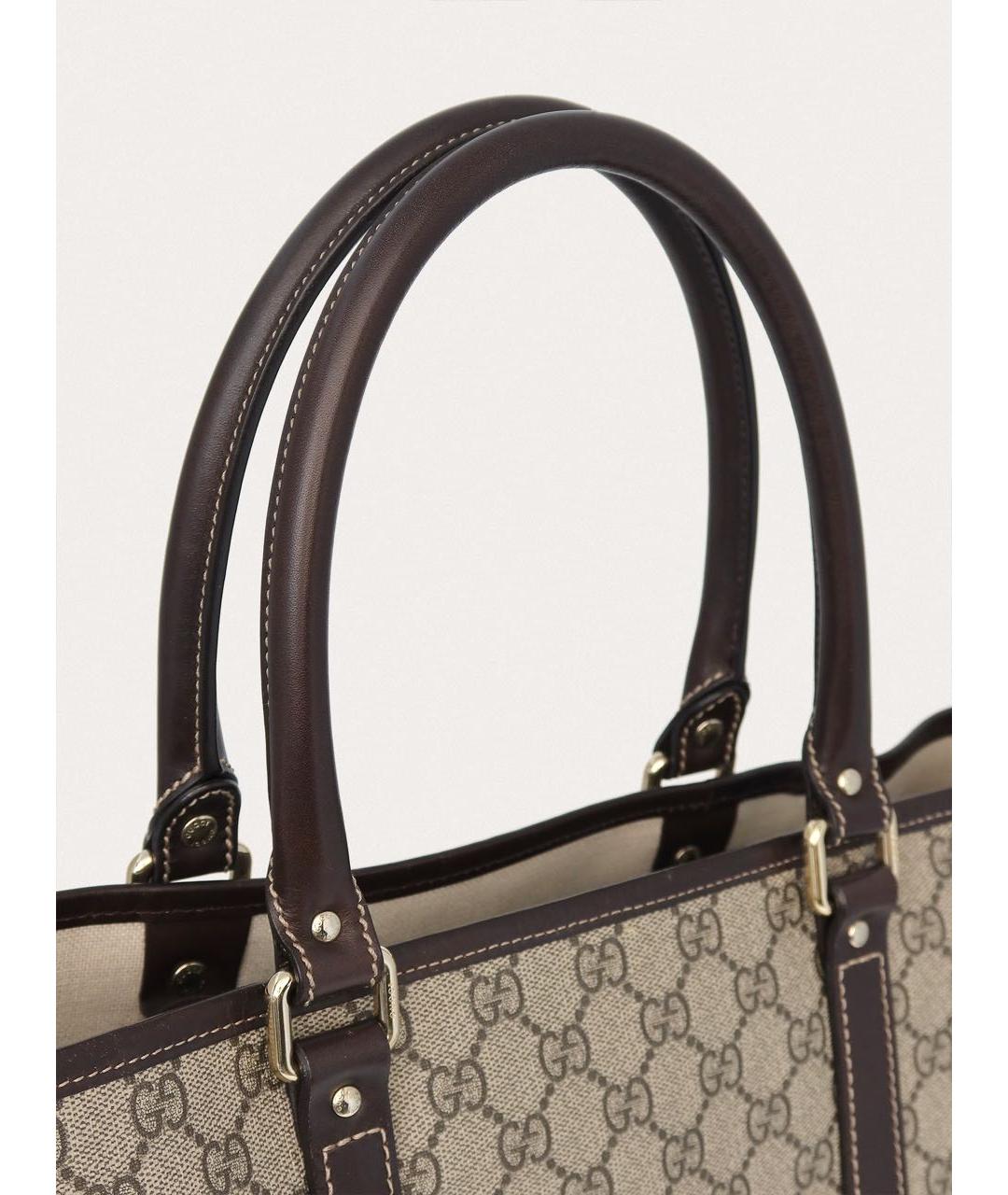 GUCCI Бежевая тканевая сумка тоут, фото 7