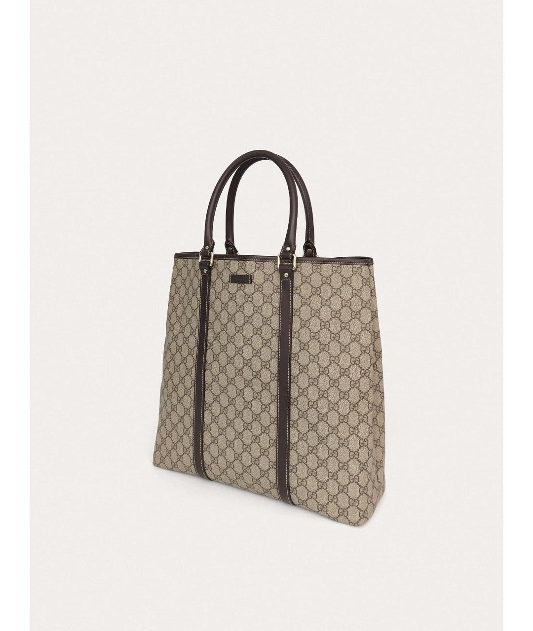 GUCCI Бежевая тканевая сумка тоут, фото 2