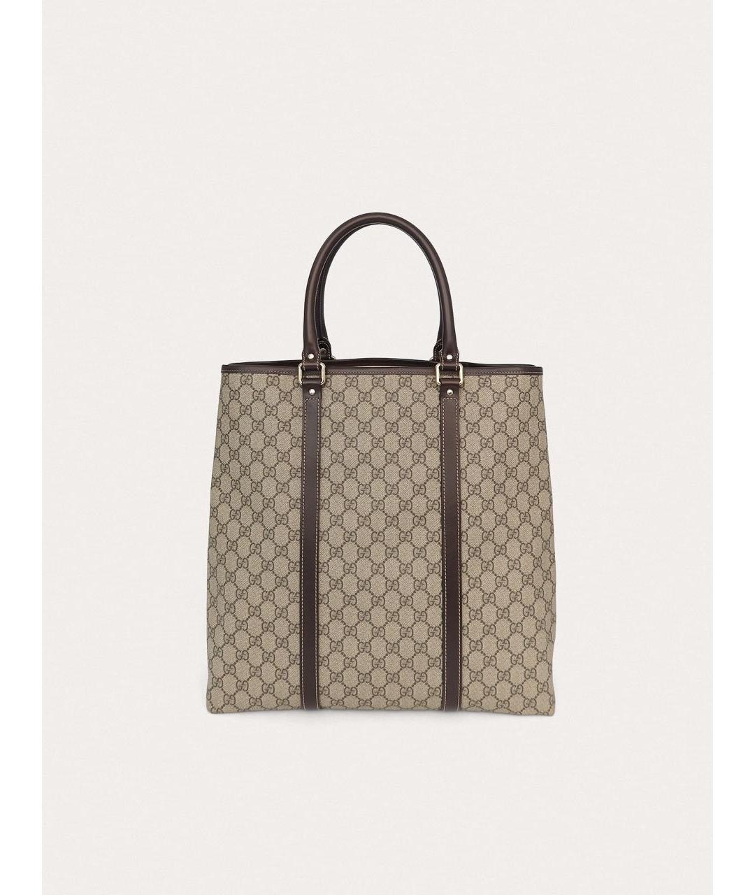 GUCCI Бежевая тканевая сумка тоут, фото 3