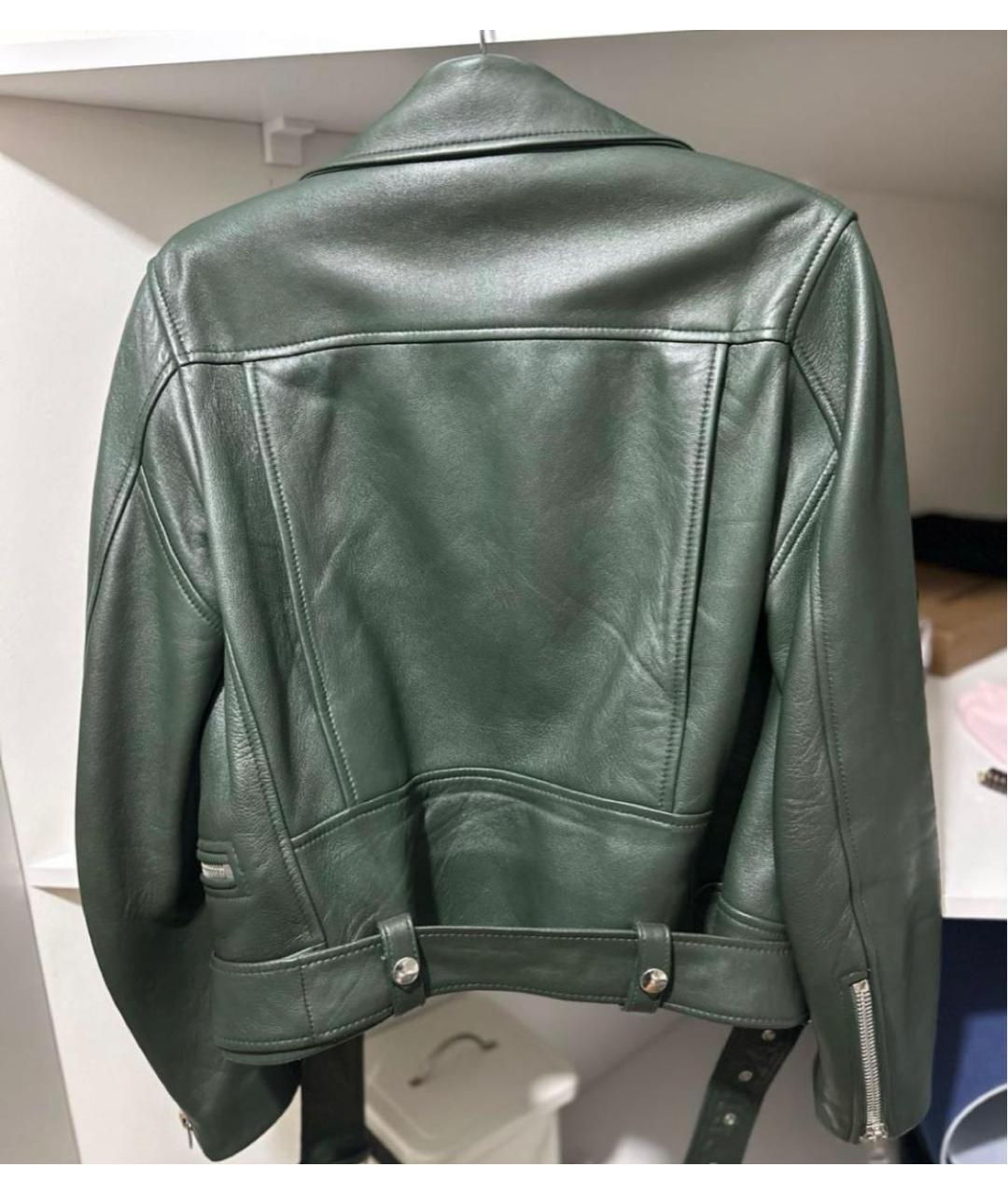 ACNE STUDIOS Зеленая кожаная куртка, фото 2
