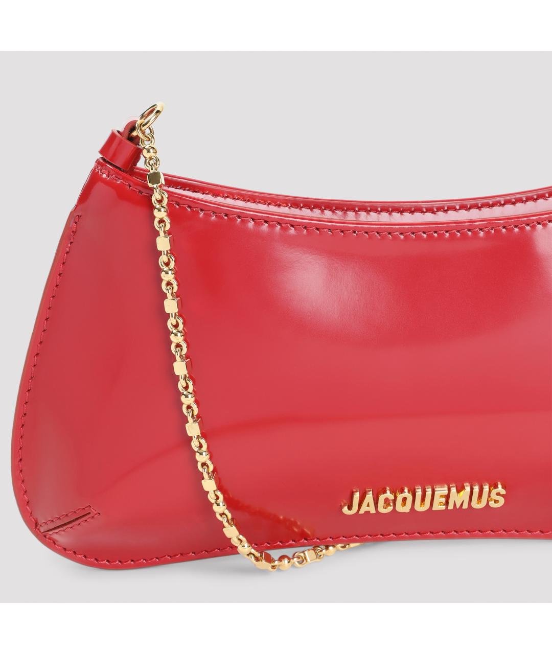 JACQUEMUS Красная кожаная сумка через плечо, фото 3