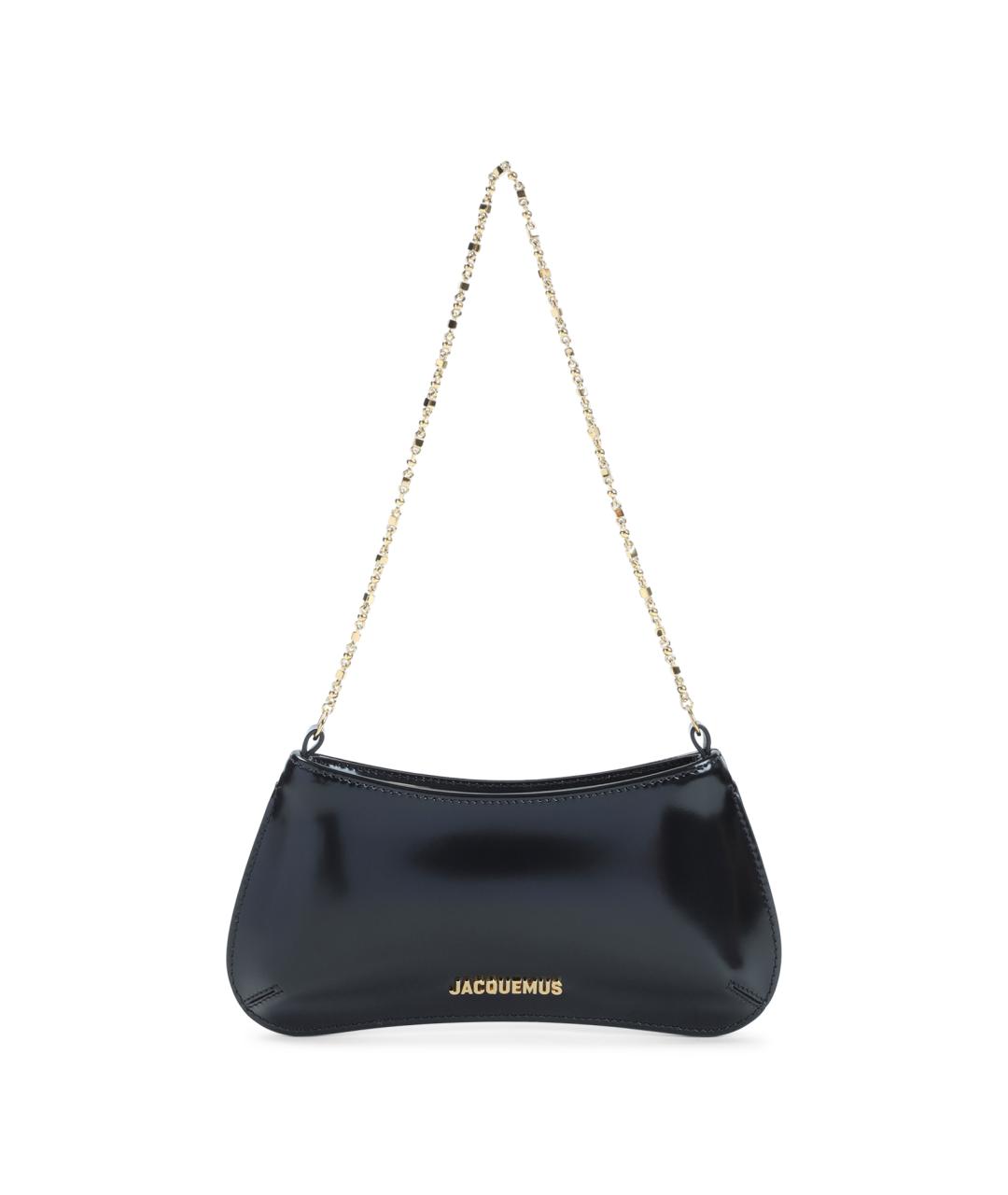 JACQUEMUS Черная кожаная сумка через плечо, фото 1