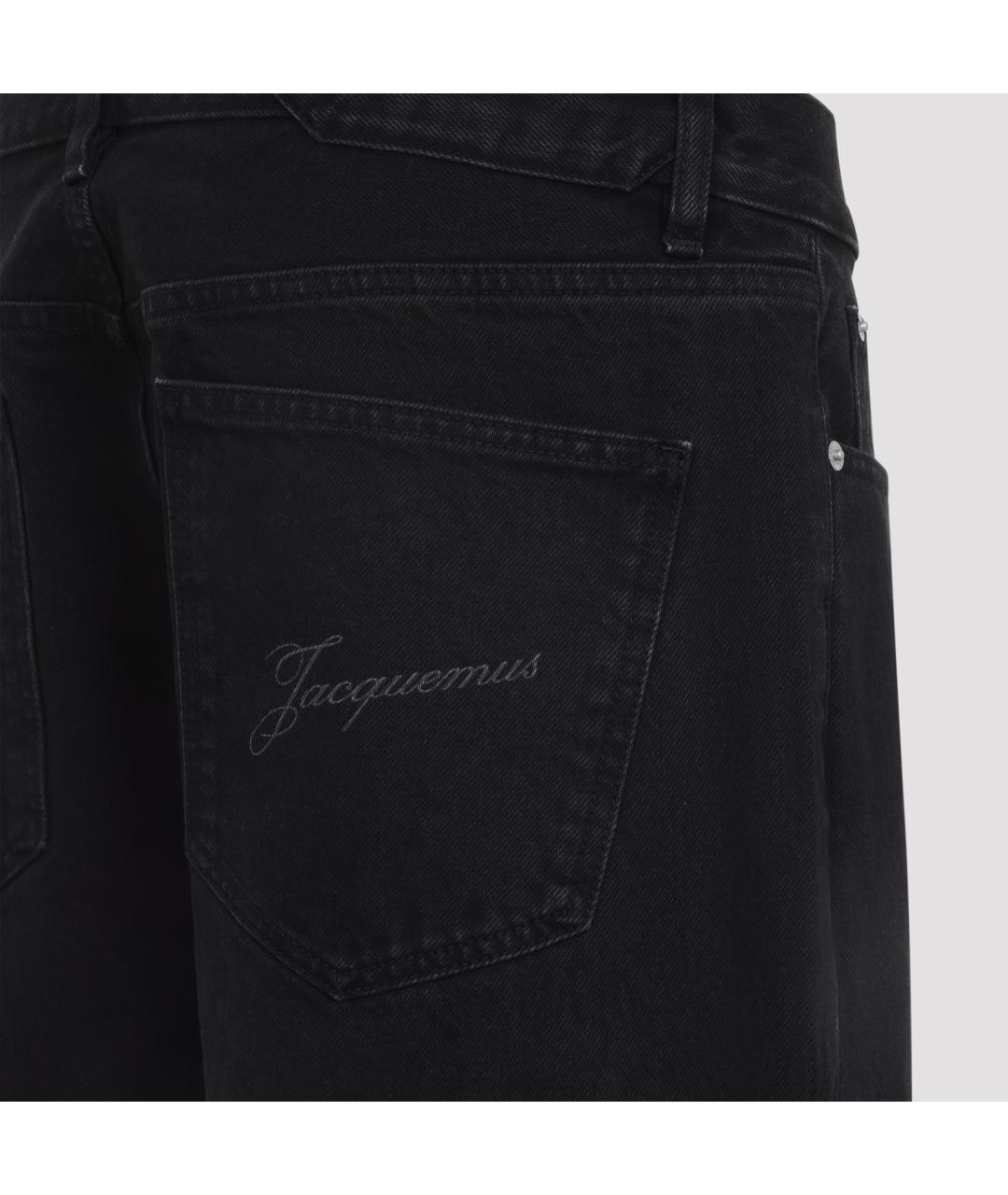 JACQUEMUS Черные хлопковые прямые джинсы, фото 3
