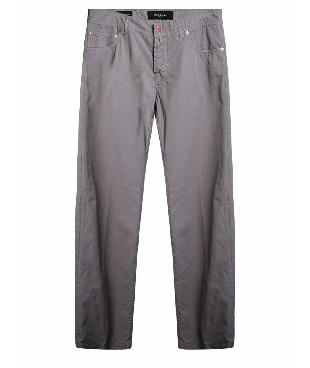 KITON Серые хлопковые повседневные брюки, фото 1