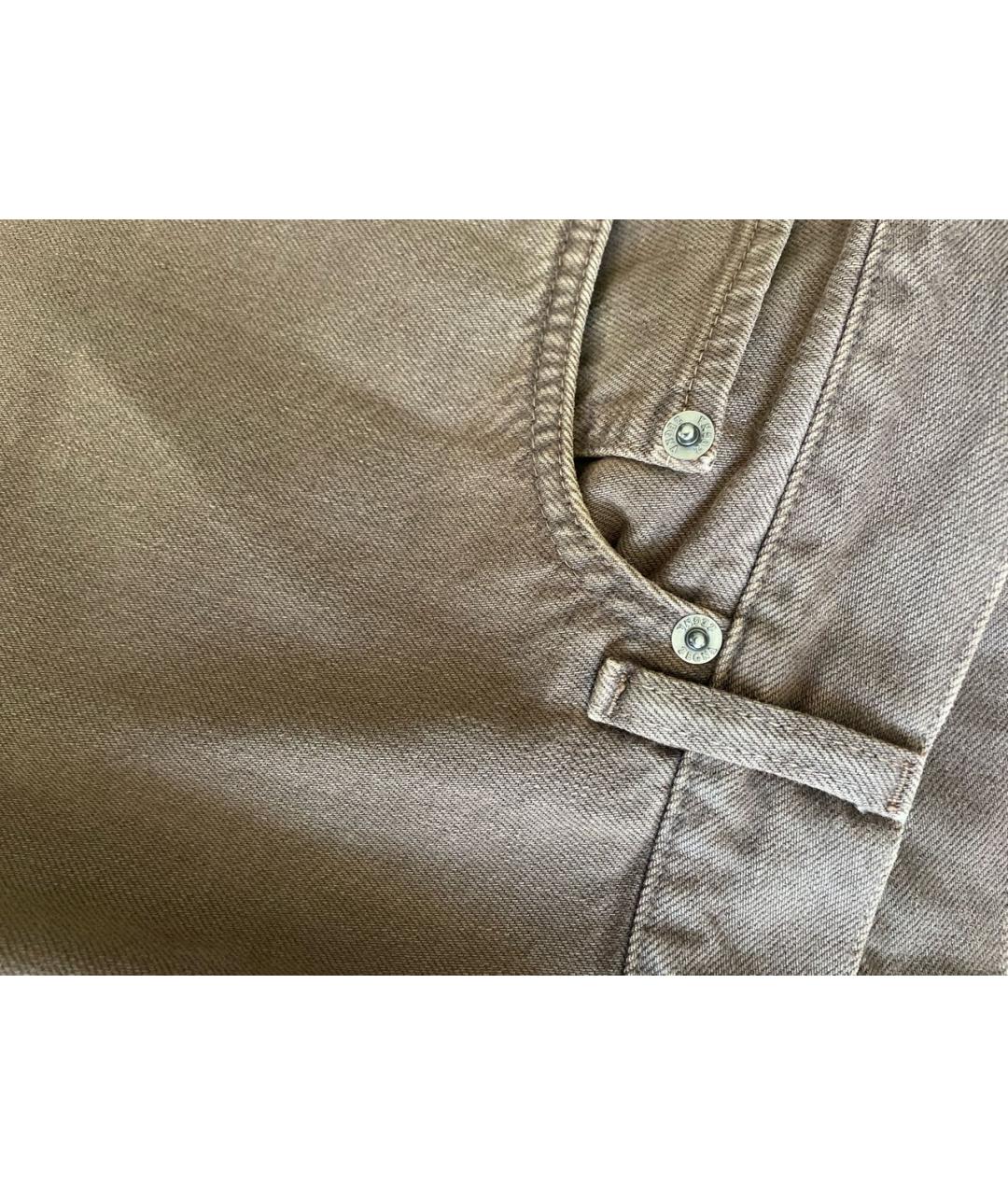 ZEGNA Коричневые хлопковые прямые джинсы, фото 4