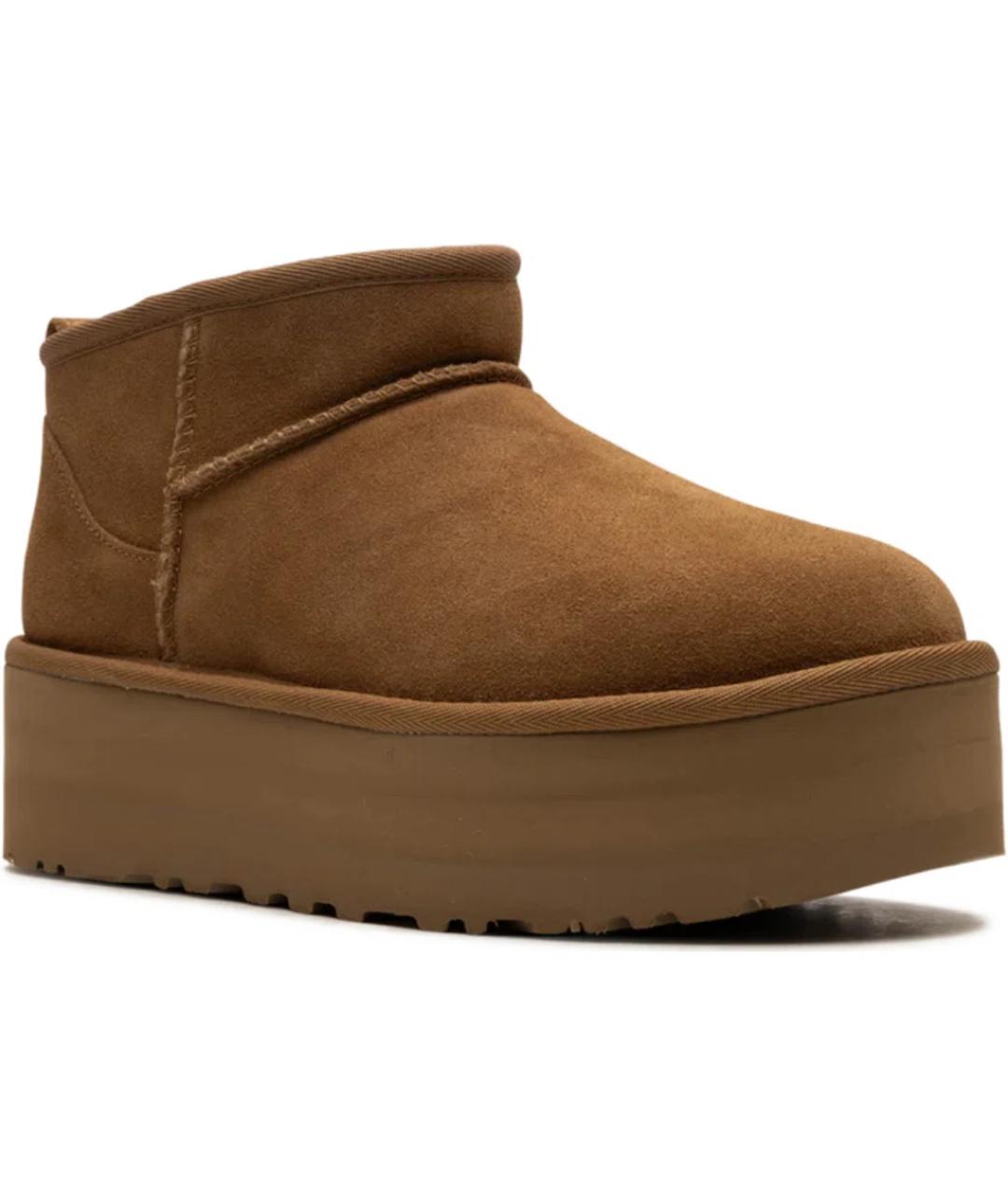 UGG AUSTRALIA Коричневые кожаные ботинки, фото 3