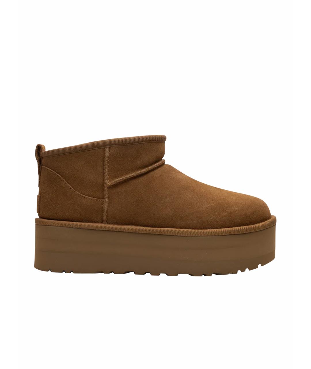 UGG AUSTRALIA Коричневые кожаные ботинки, фото 1