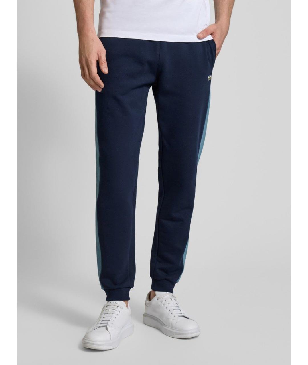 LACOSTE Синие хлопковые повседневные брюки, фото 7