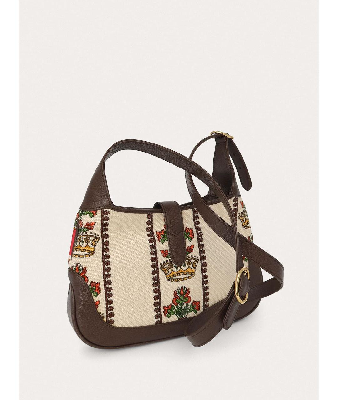 GUCCI Бежевая тканевая сумка через плечо, фото 3