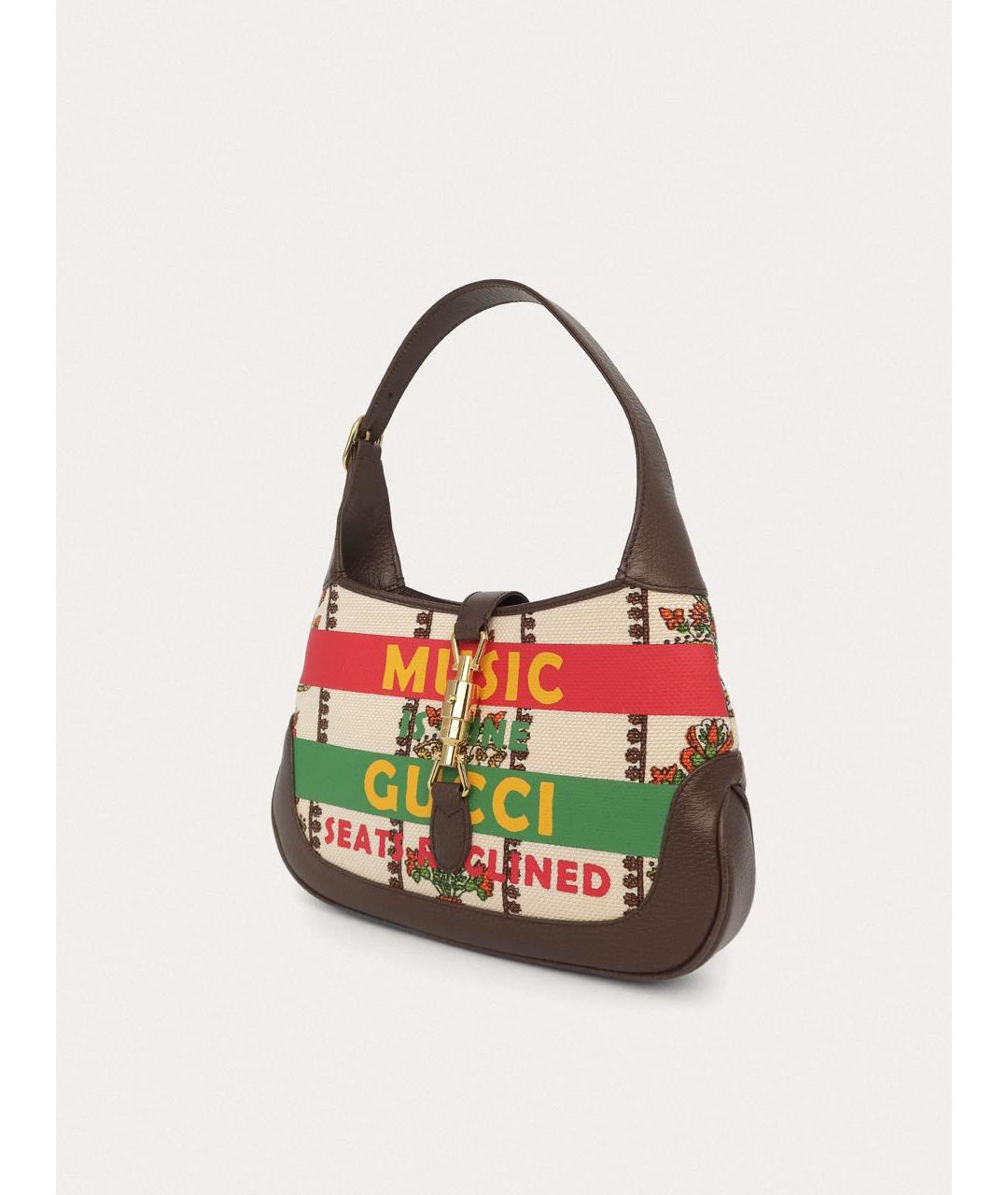 GUCCI Бежевая тканевая сумка через плечо, фото 2