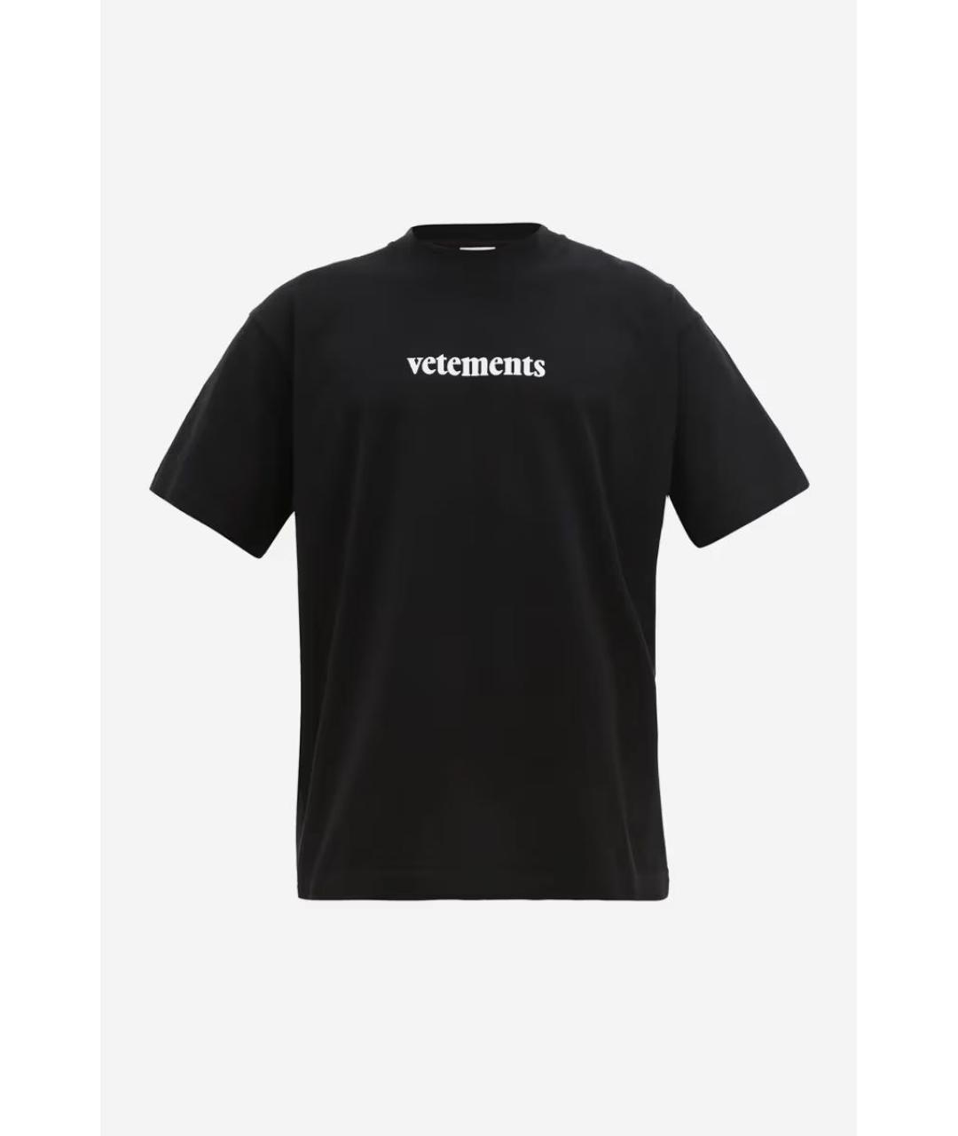 VETEMENTS Черная хлопковая футболка, фото 9