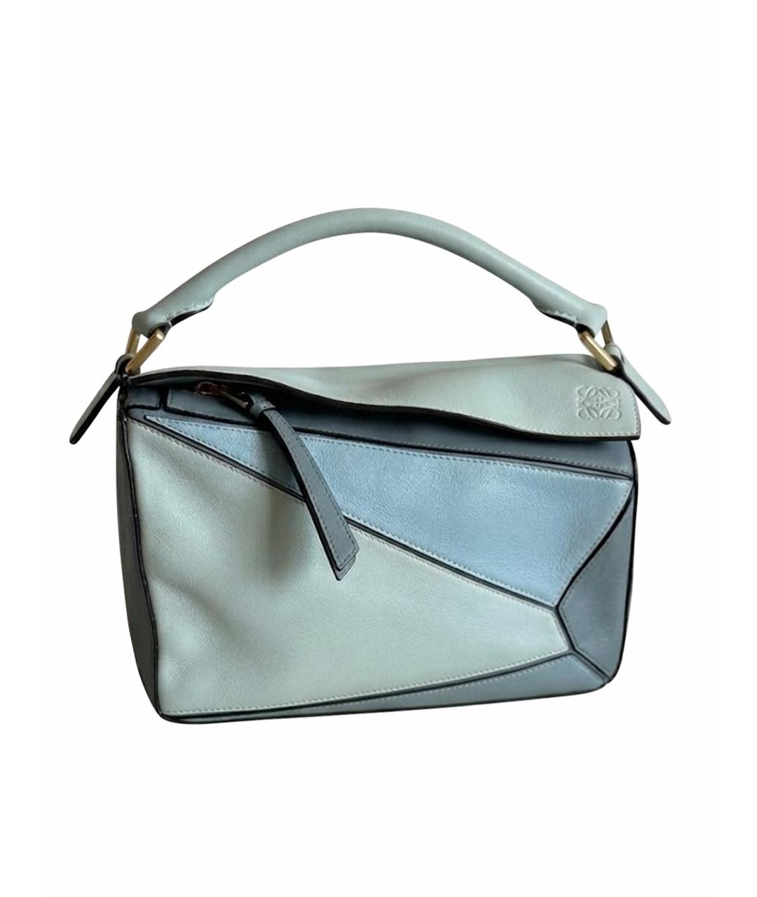 LOEWE Голубая кожаная сумка через плечо, фото 9