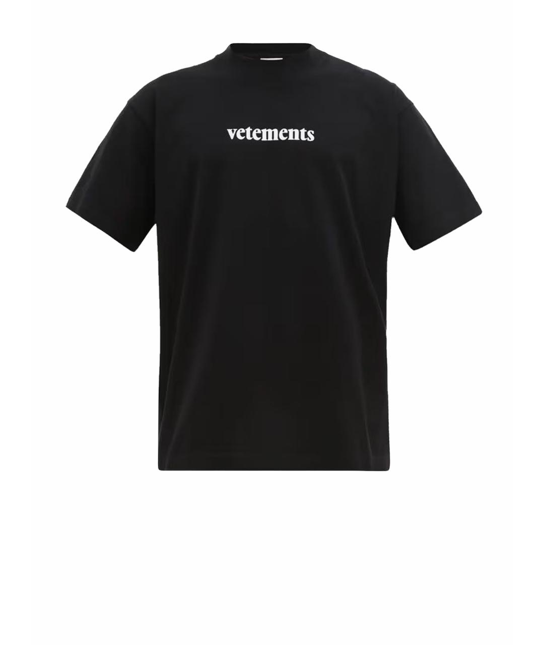 VETEMENTS Черная хлопковая футболка, фото 1