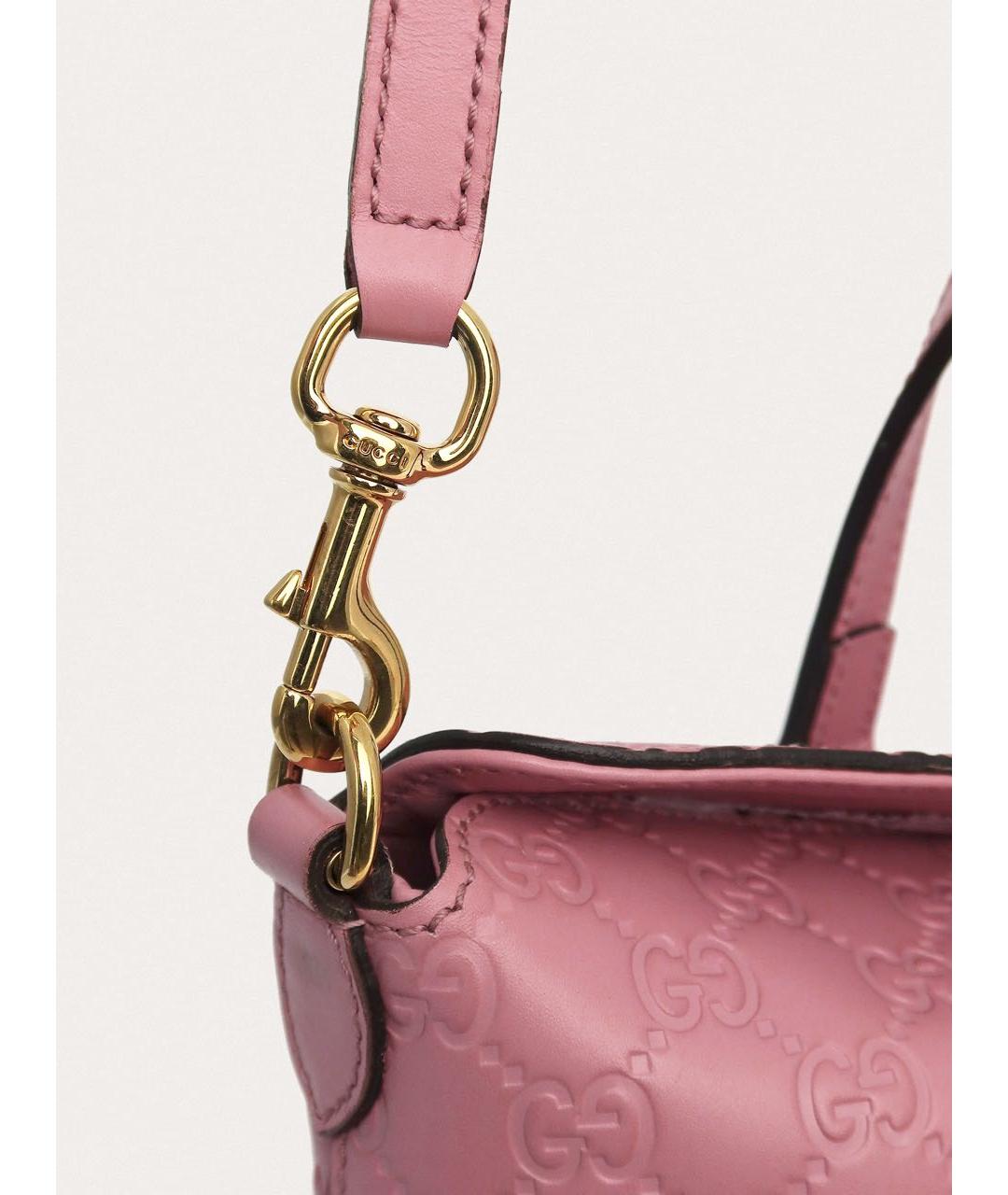 GUCCI Розовая кожаная сумка через плечо, фото 6