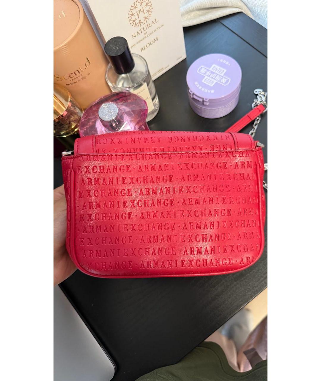 ARMANI EXCHANGE Красная сумка через плечо из искусственной кожи, фото 3