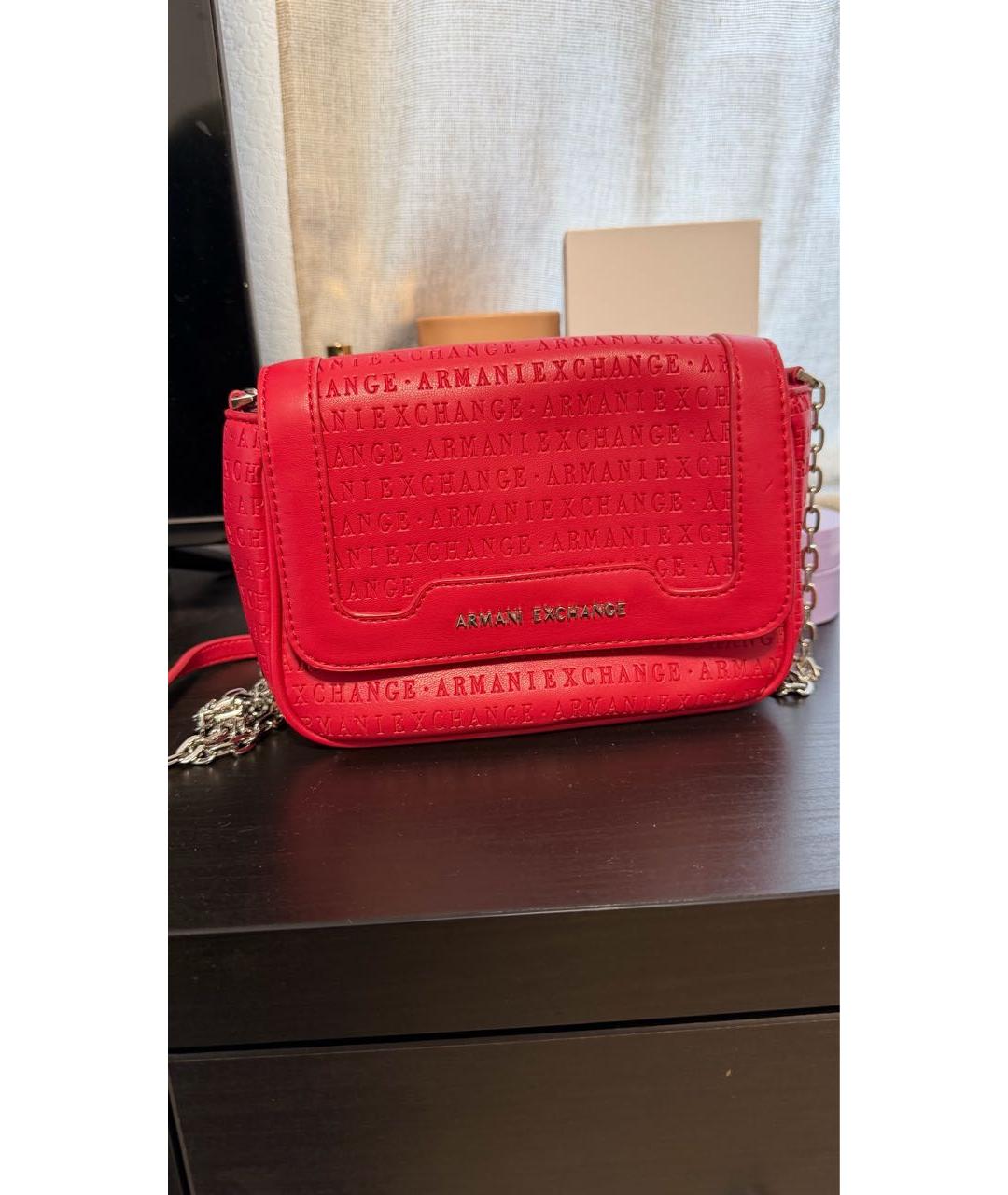 ARMANI EXCHANGE Красная сумка через плечо из искусственной кожи, фото 6