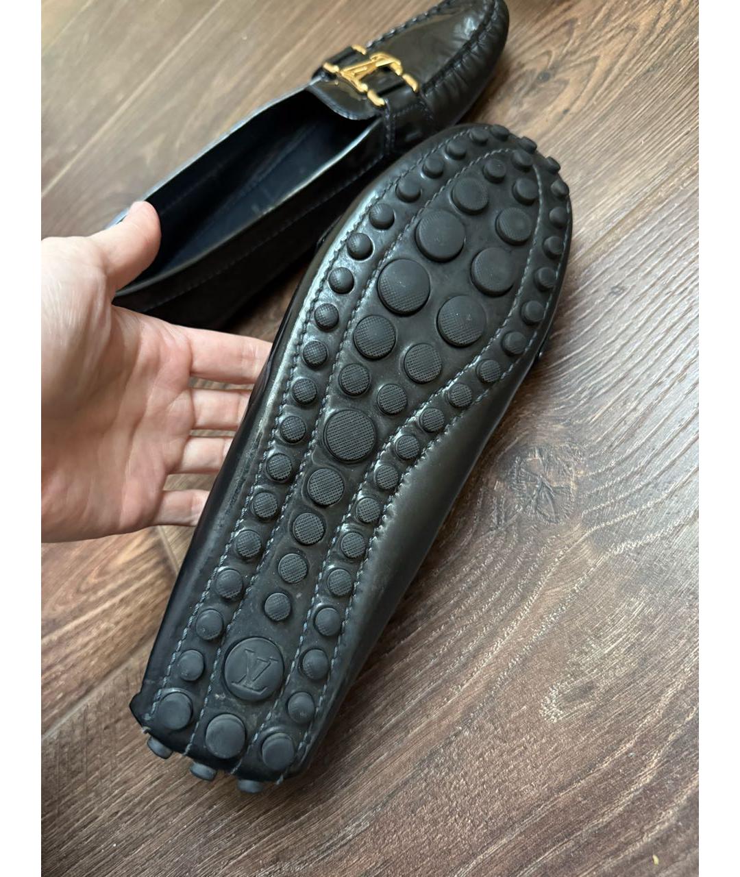 LOUIS VUITTON Темно-синие кожаные мокасины, фото 4