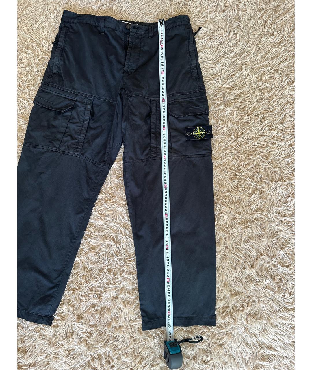 STONE ISLAND Черные хлопковые повседневные брюки, фото 5