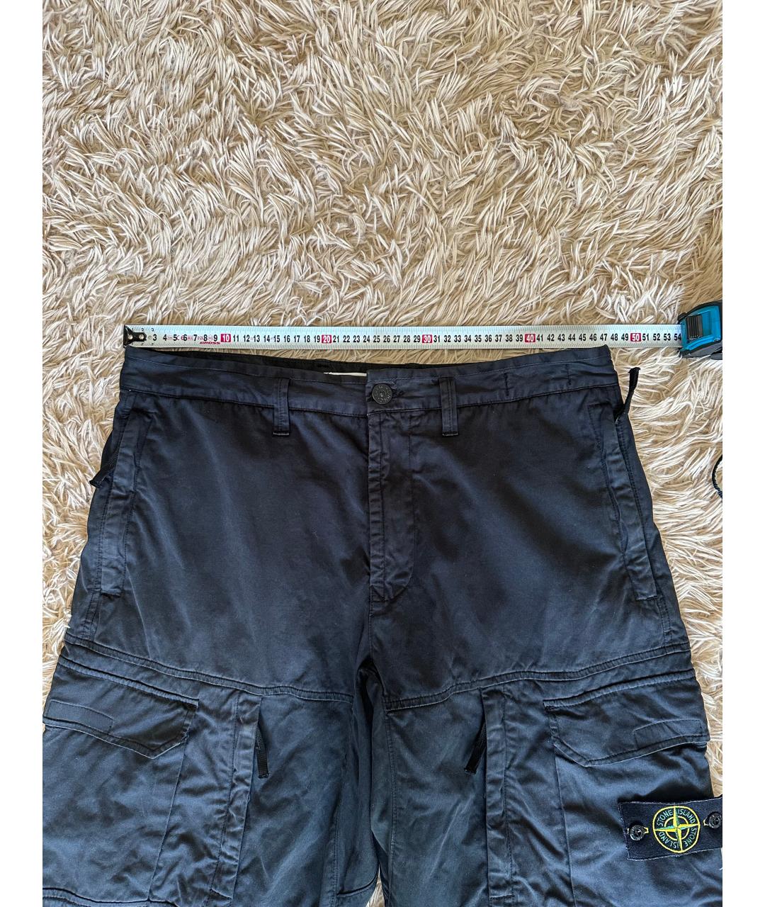 STONE ISLAND Черные хлопковые повседневные брюки, фото 6
