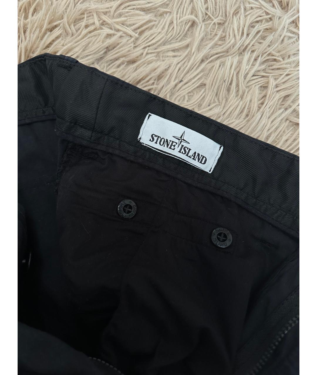 STONE ISLAND Черные хлопковые повседневные брюки, фото 4