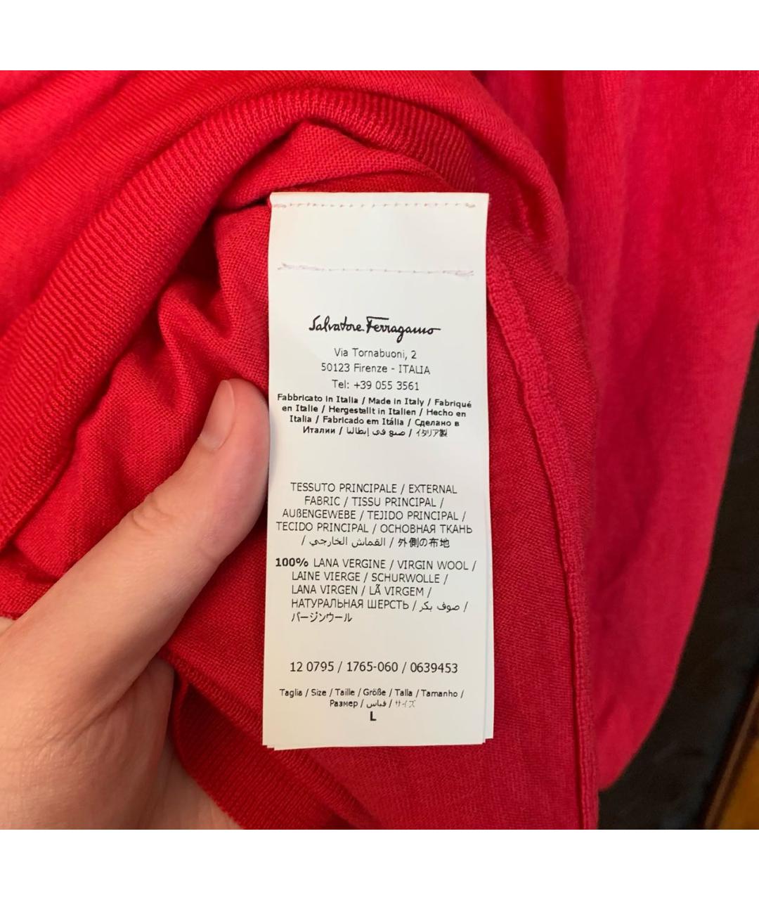 FERRAGAMO Красный шерстяной джемпер / свитер, фото 5
