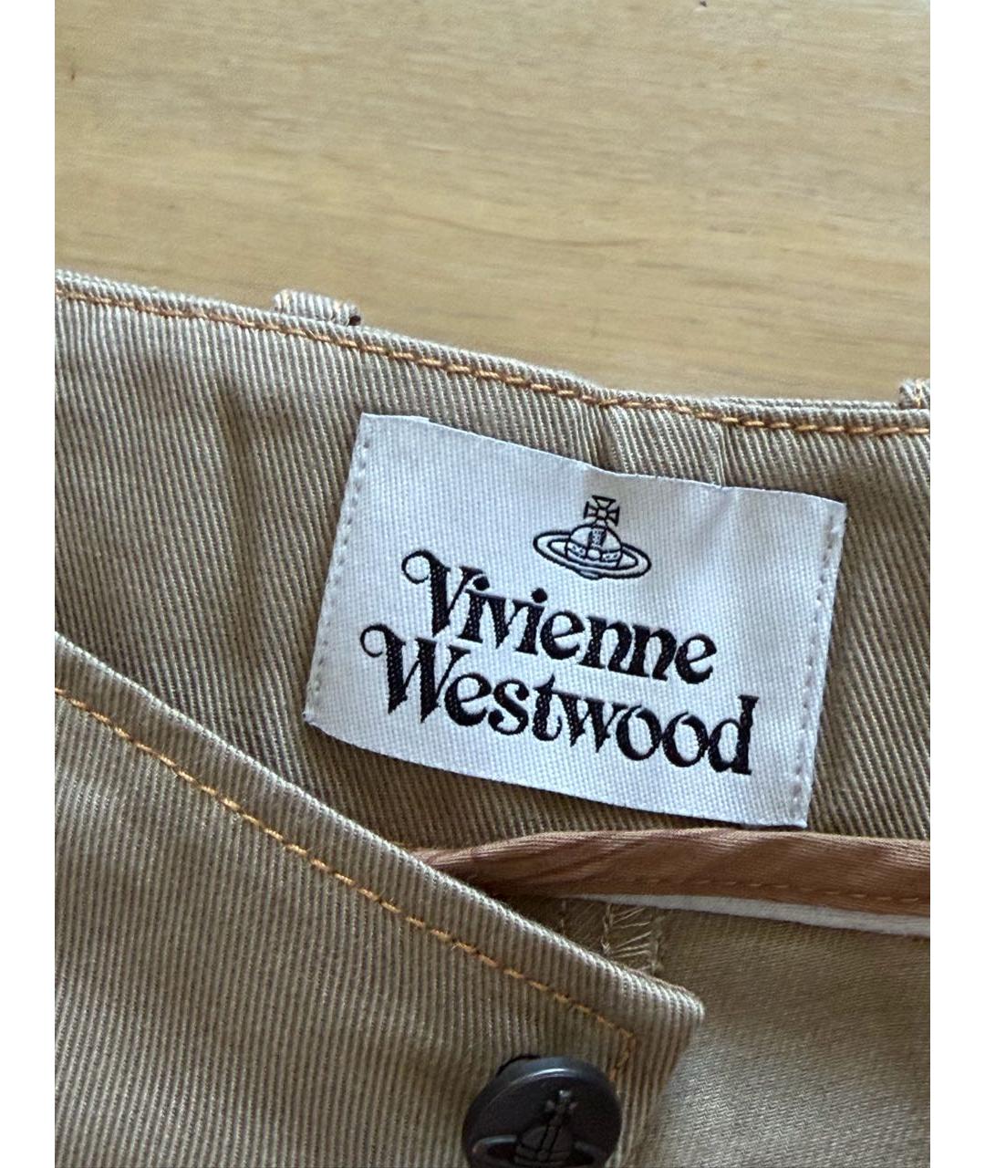 VIVIENNE WESTWOOD Бежевые хлопковые повседневные брюки, фото 7
