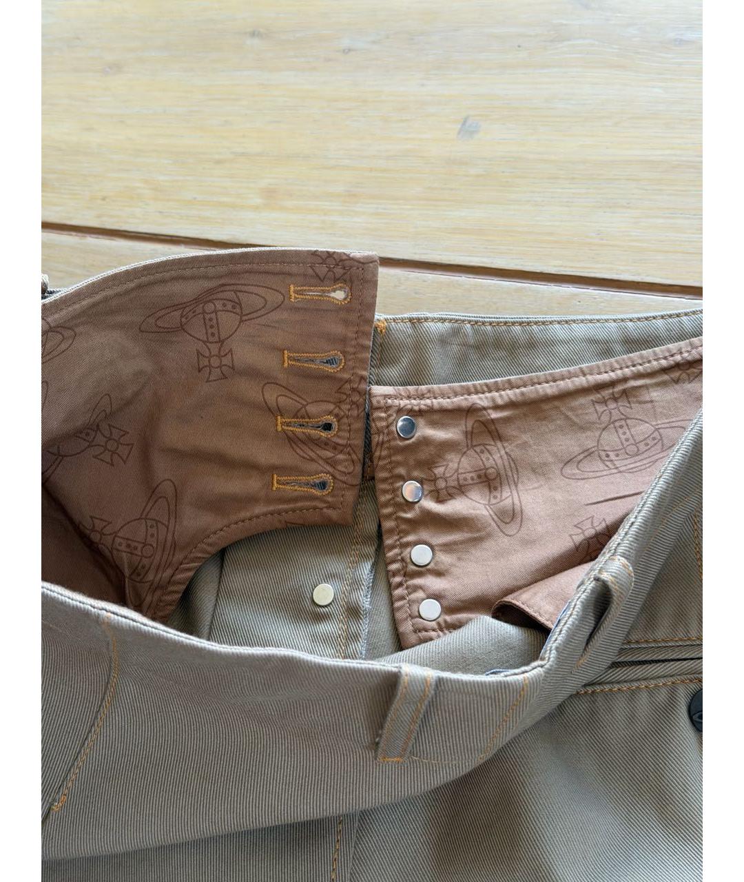 VIVIENNE WESTWOOD Бежевые хлопковые повседневные брюки, фото 6