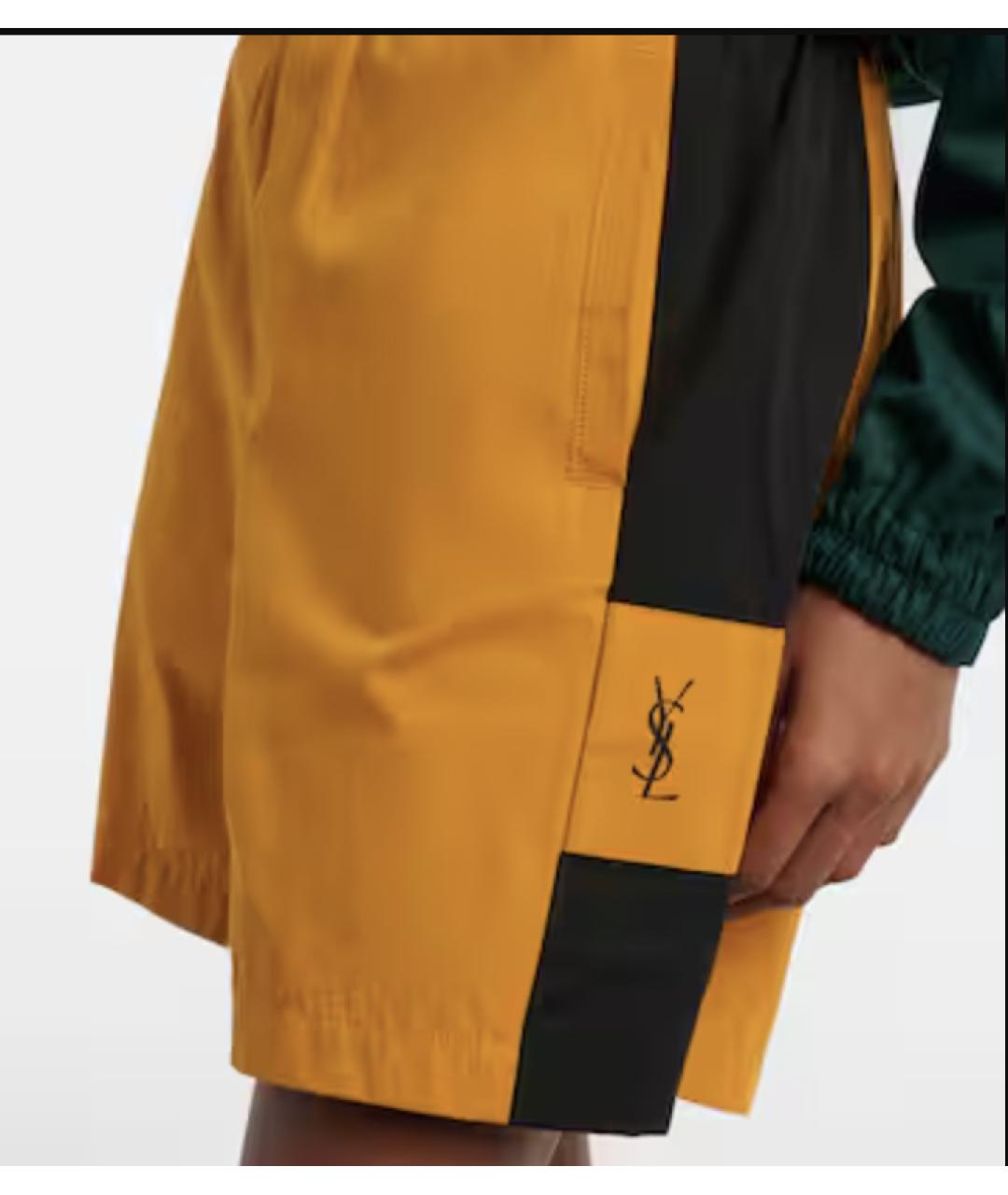 SAINT LAURENT Желтые хлопковые шорты, фото 2