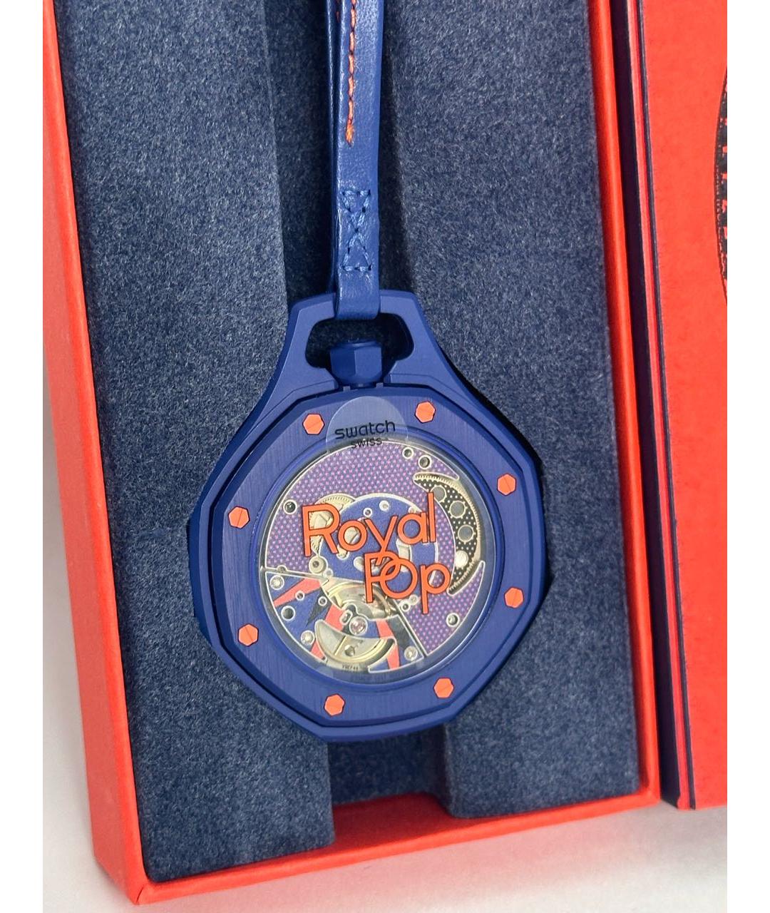 Swatch Темно-синие керамические часы, фото 4