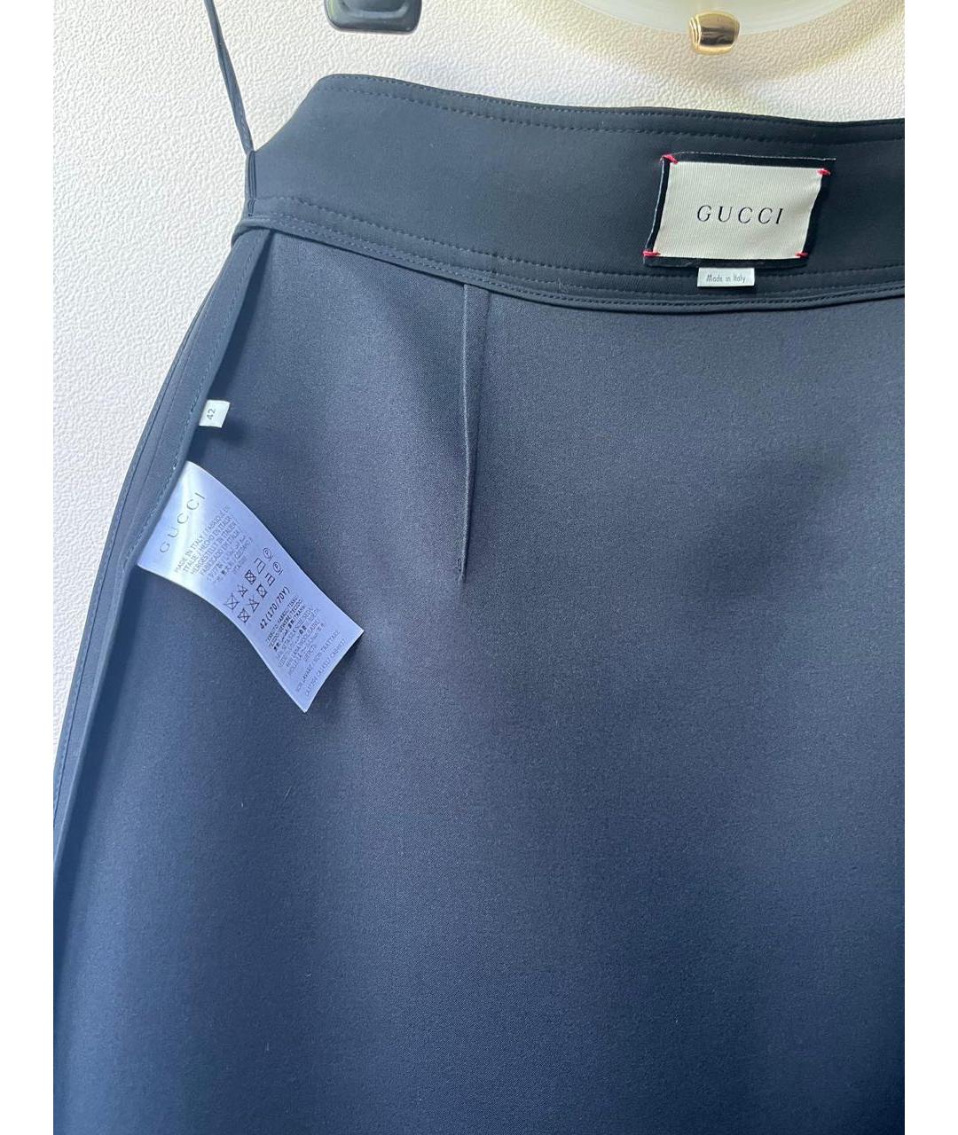 GUCCI Черная шелковая юбка макси, фото 4