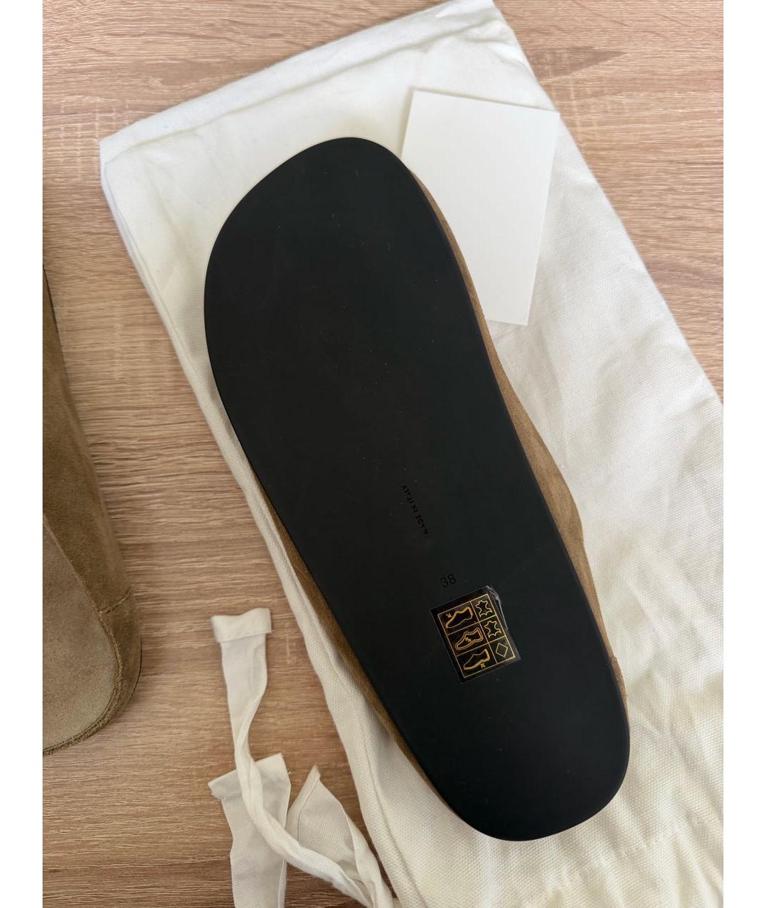 THE ROW Бежевые замшевые мюли, фото 2