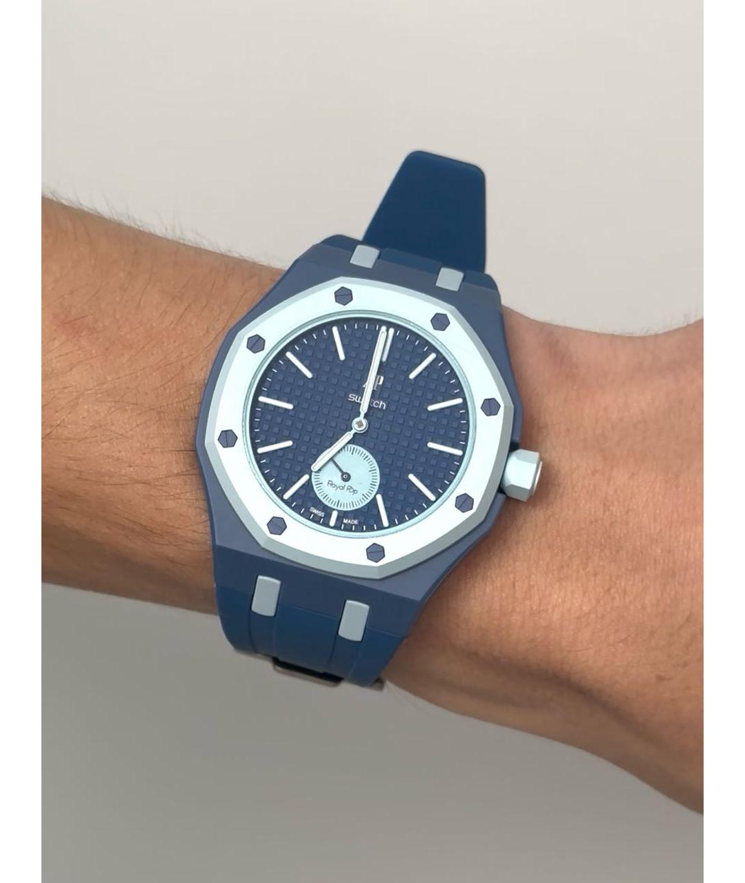 Swatch Голубые керамические часы, фото 2