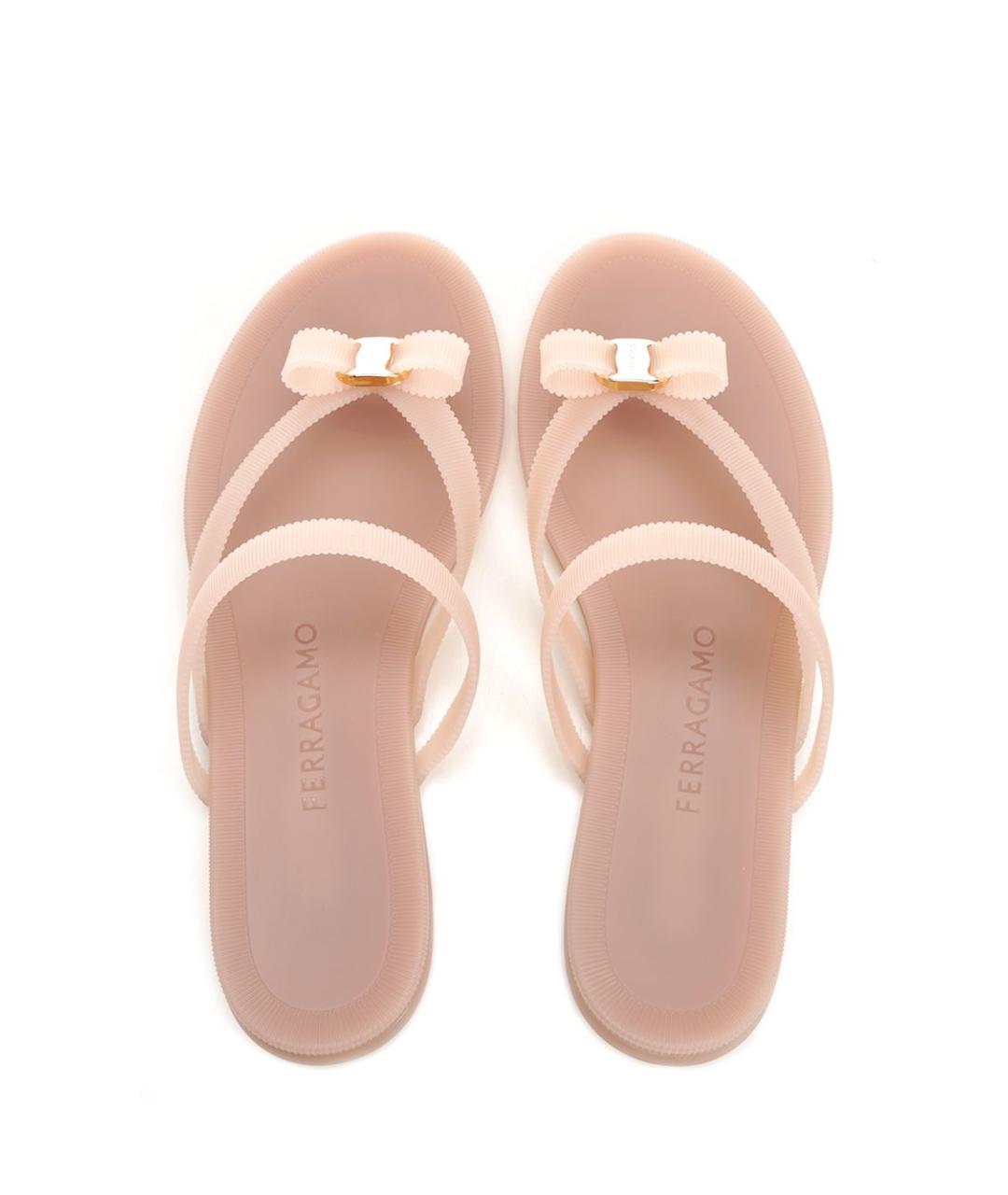FERRAGAMO Розовые резиновые сандалии, фото 5