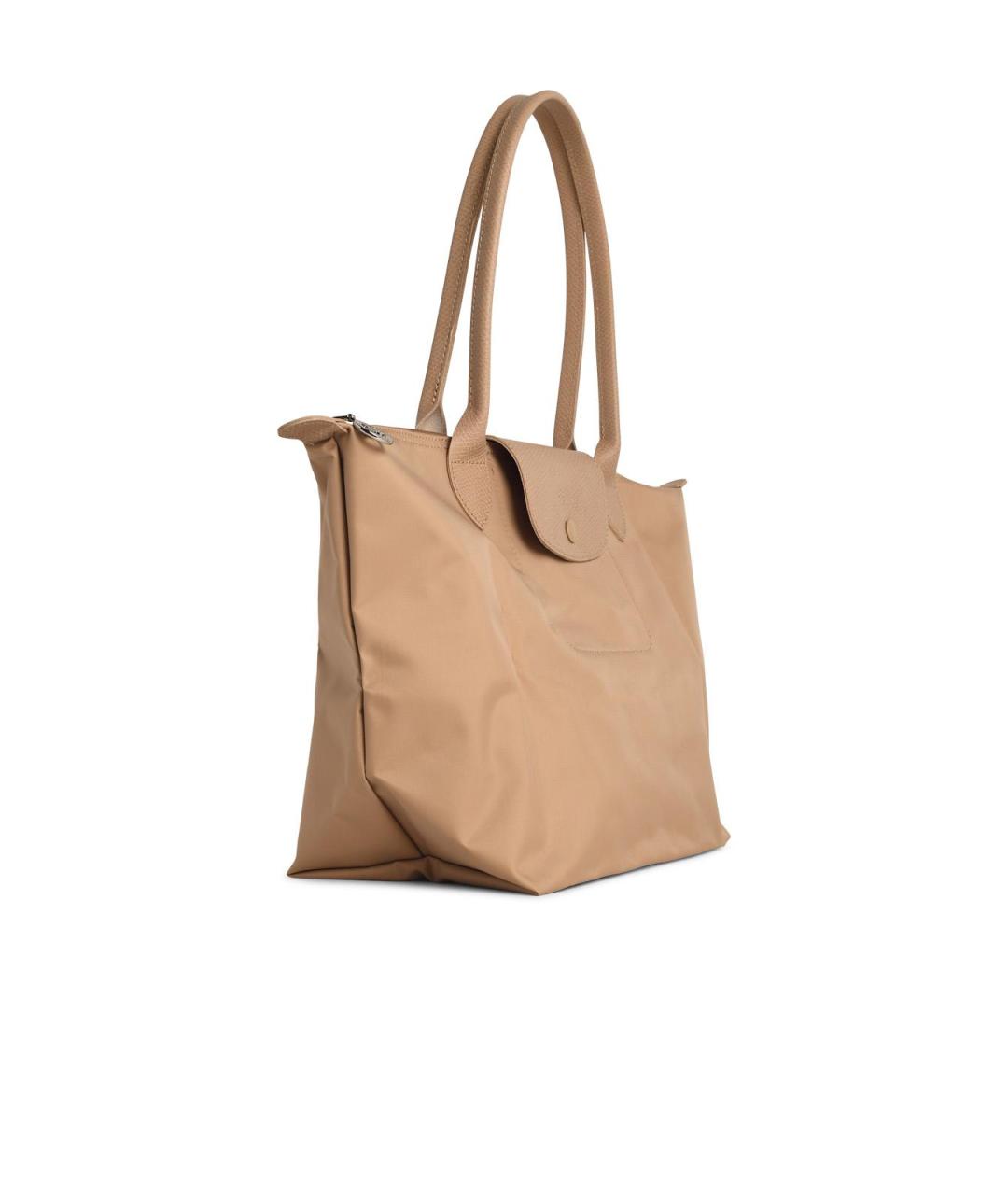 LONGCHAMP Бежевая синтетическая сумка с короткими ручками, фото 2