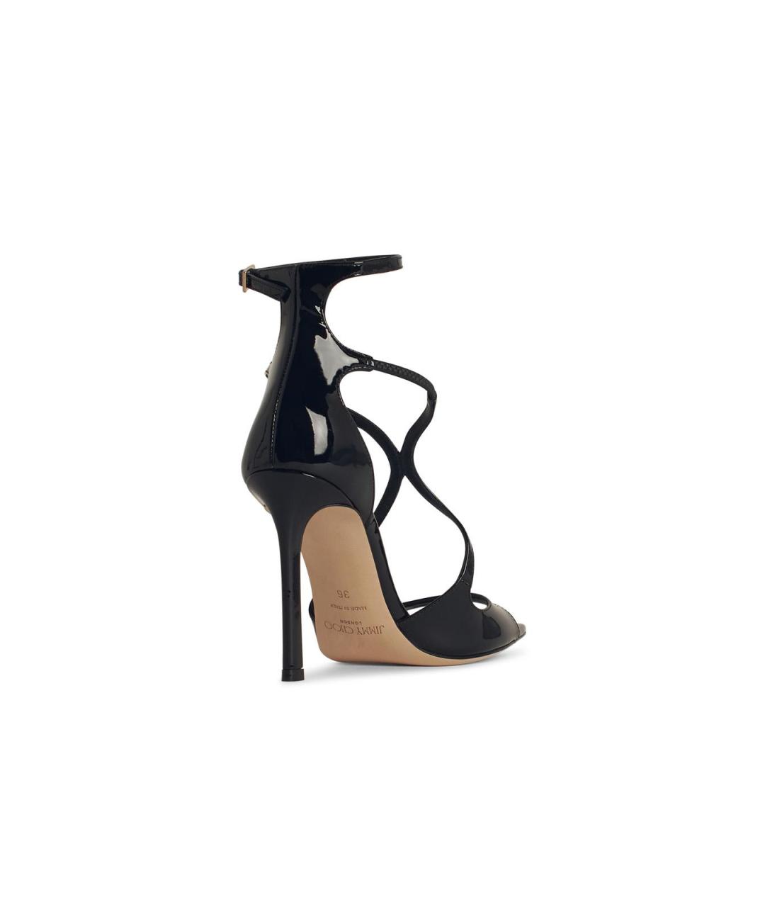 JIMMY CHOO Черные кожаные босоножки, фото 3