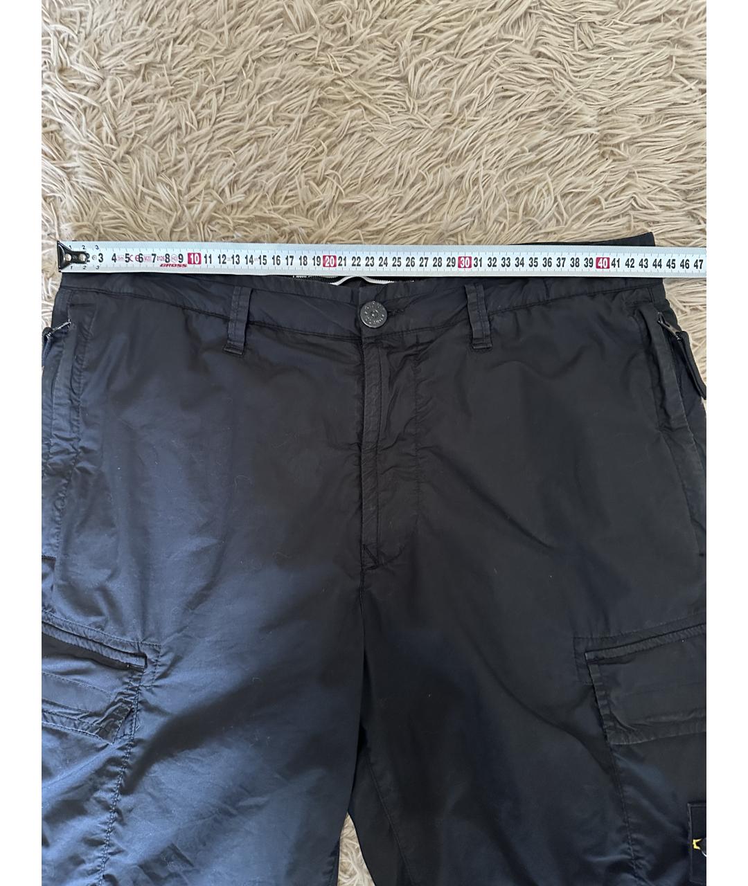 STONE ISLAND Черные хлопковые шорты, фото 5