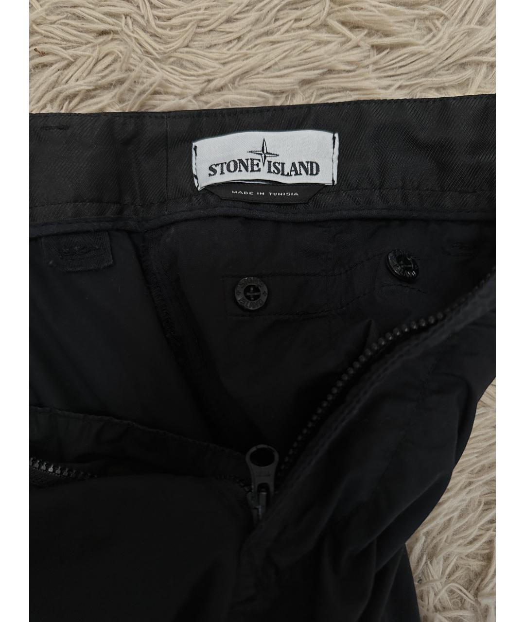STONE ISLAND Черные хлопковые шорты, фото 6