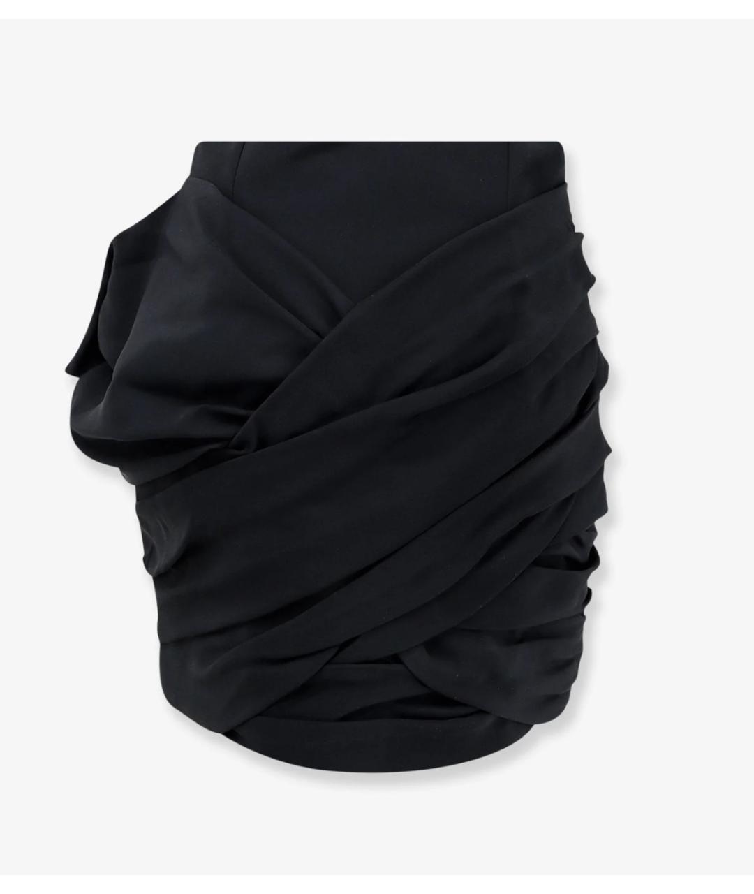 CELINE Черная вискозная юбка мини, фото 2