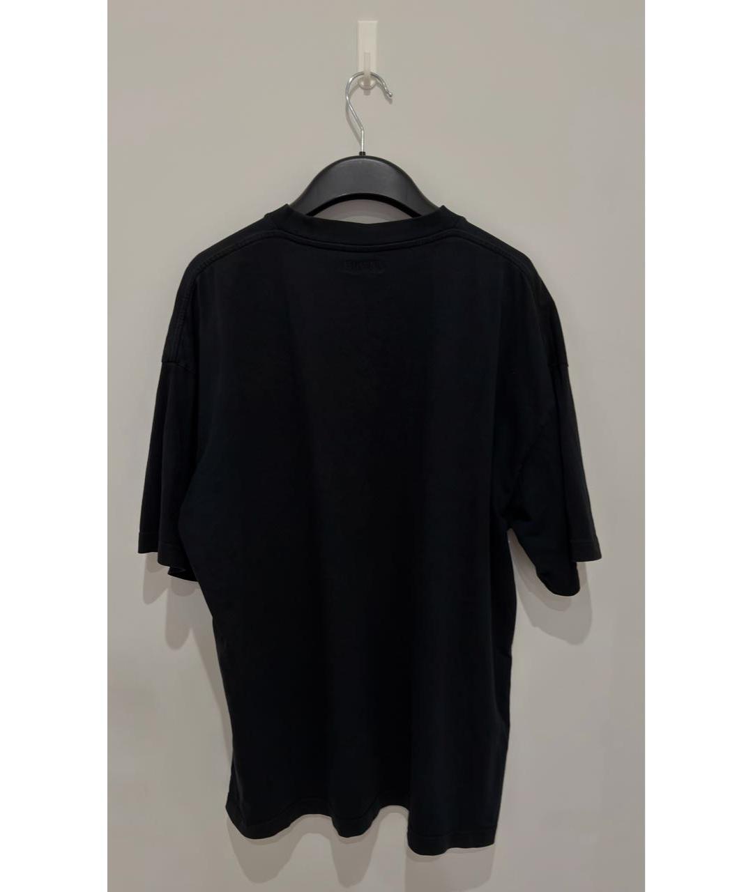 VETEMENTS Черная хлопковая футболка, фото 4