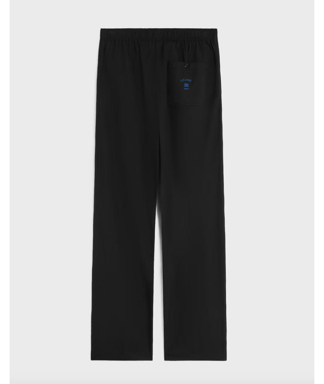 CELINE Черные хлопковые повседневные брюки, фото 2
