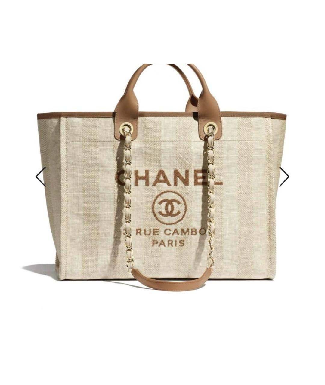 CHANEL Бежевая плетеная пляжная сумка, фото 4