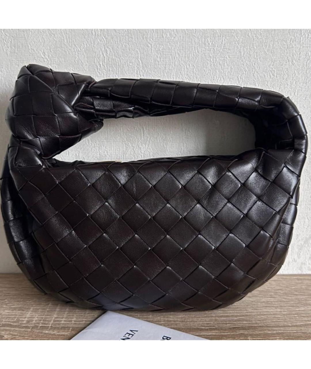 BOTTEGA VENETA Коричневая кожаная сумка с короткими ручками, фото 3