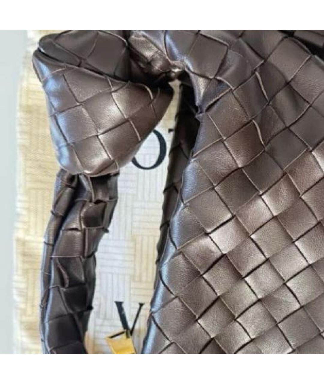 BOTTEGA VENETA Коричневая кожаная сумка с короткими ручками, фото 4